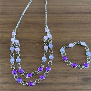Chic Multi-Color Necklace and Bracelet Set
